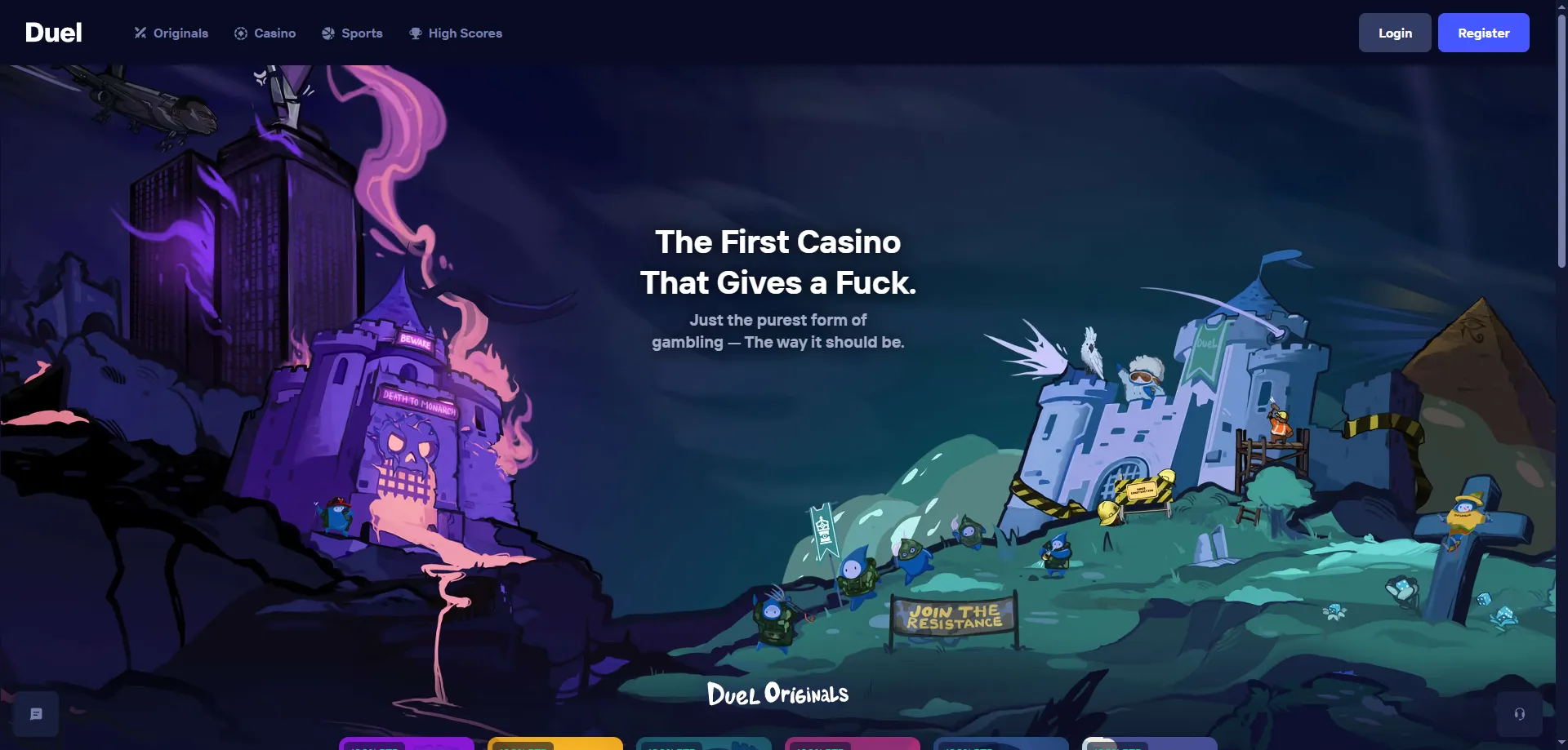 Catálogo de juegos de Duel Casino con más de 5000 títulos
